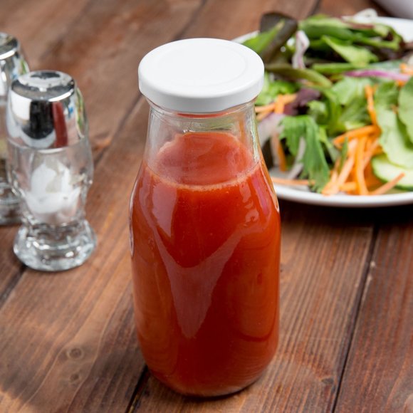 FINAL PRICE ✂️ Set of 2 ~ 14 oz Glass Milk Bottle with White Lid - Picture 2 of 7